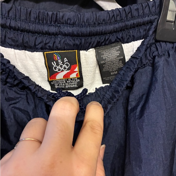 Vintage JC Penny USA Olympics windbreaker Track suit men Sz M Navy Blue/White - Picture 8 of 9